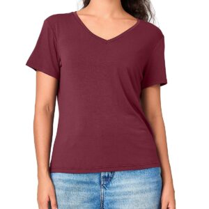 WOMEN PLAIN V NECK T- SHIRTS - REGULAR WEAR