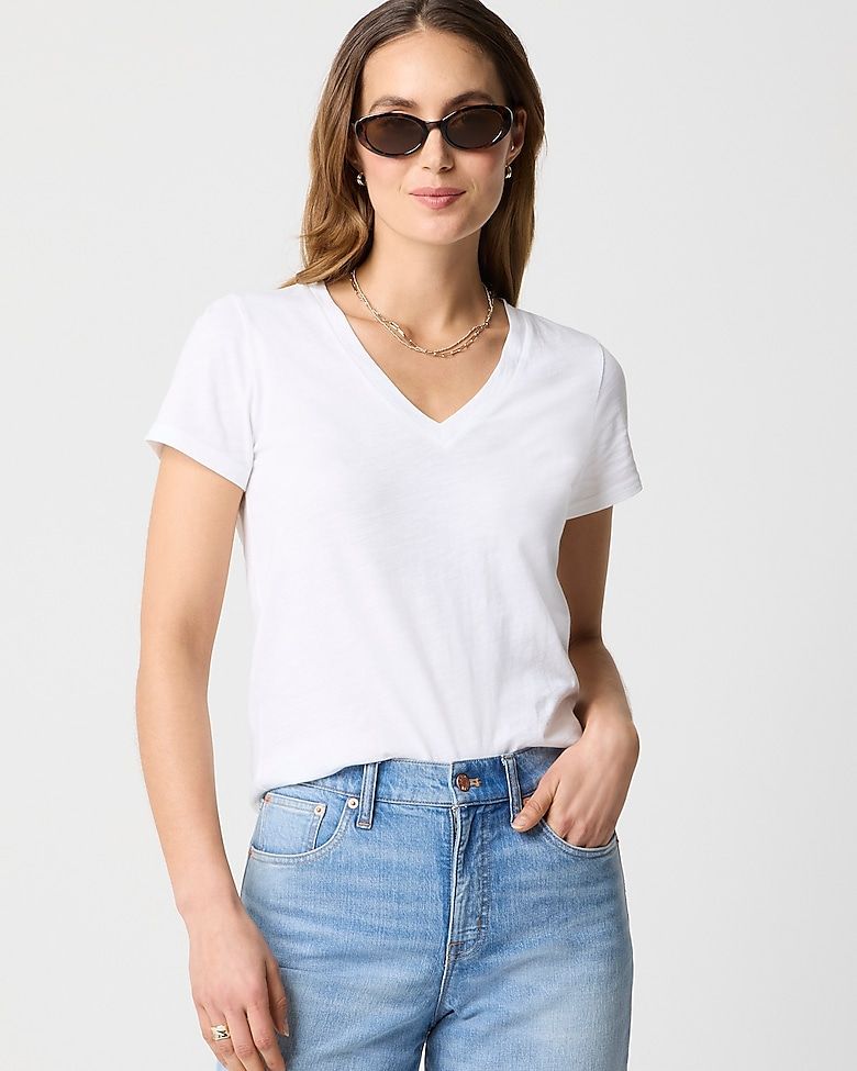 WOMEN PLAIN V NECK T- SHIRTS - REGULAR WEAR - Image 3