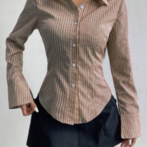 STRIPED LINED SHIRT FOR WOMEN - FORMAL WEAR